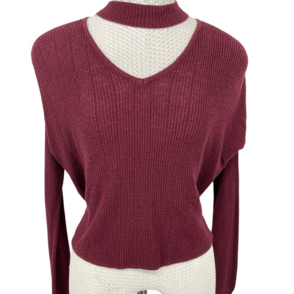Charlotte Russe burgundy crop sweater